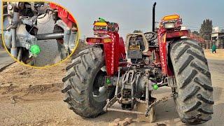 Loaded Tractor Hitted the Footpath and Tube Broke Down We Repaired It in Emergency on Road.