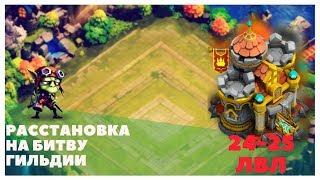 Castle Clash. Битва Замков, Расстановка для битвы гильдий, Ратуша 24, 25 лвл . Раста БГ OOTEK