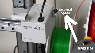 How to switch from the AMS lite to the external filament spool on the A1 mini