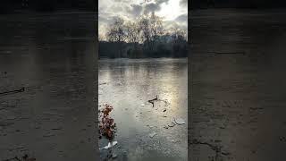 When the weather is below 0 degrees Celcius in London. The lake is frozen 