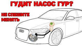 Гудит насос ГУР? Не спешите его менять. Audi A6C5.