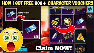 BIGGEST GLITCH | How I Got FREE 800+ Character Vouchers In Bgmi | how to get free character vouchers