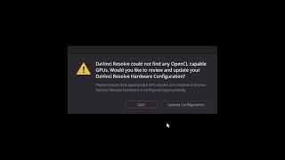 [Fixed] Davinci Resolve could not find any opencl/cuda capable gpus