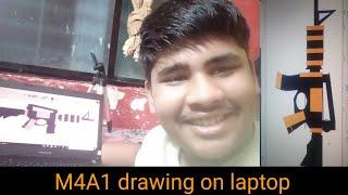 How to draw M4A1 gun on laptop