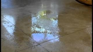 DIY Etch and spot polishing on travertine floor