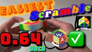 World Easiest Scramble (0.64sec)(WCA) (WR)   Ft. Cube For Speed