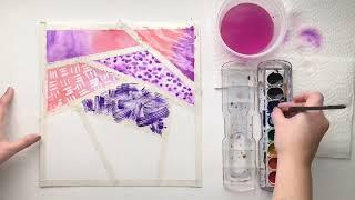 Watercolor Techniques - Abstract Art  High School Art Secondary Art Lessons - Flipped Demonstration
