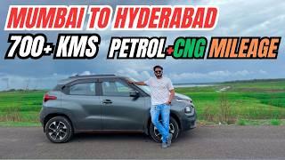 Mumbai to Hyderabad Road Trip with Tata Punch CNG | Petrol and CNG Mileage tested
