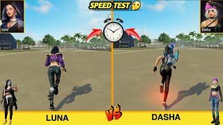 LUNA VS DASHA SPEED TEST FREE FIRE//GARENA FREE FIRE