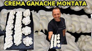 CREMA GANACHE MONTATA BIANCA NEUTRA PER STUCCARE TORTE E FARCITURE. RICETTA CON SOLI 2 INGREDIENTI