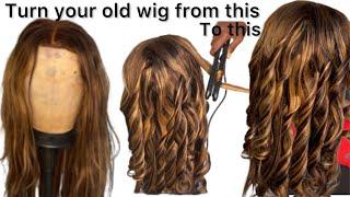 How To Turn You Old Wig To NEW By Yourself Using FLat IRON/VERY DETAILED #wigrevamp