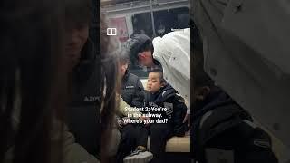 Kind students help lost sleepy boy find father #shorts