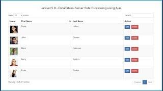 Laravel 5.8 - DataTables Server-side Processing