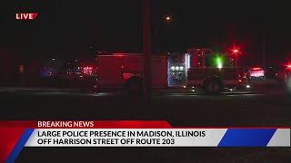 Large police presence in Madison, Illinois