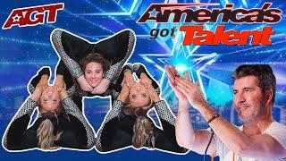 SOFIE DOSSI & THE RYBKA TWINS AUDITION AS A CONTORTION TRIO FOR AGT!!!