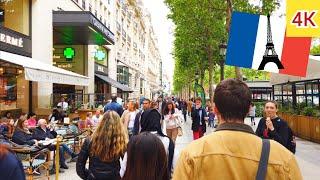 ⁴ᴷ Paris walking tour  Champs Élysées and beauty shops  France 4K