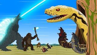 Rescue All Family GODZILLA & KONG, GODZILLA EARTH From Evolution of GIANT PYTHON - FUNNY CARTOON