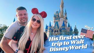 HIS FIRST EVER VISIT TO A DISNEY PARK!  Magic Kingdom, Disney snacks, fireworks & Steakhouse 71 AD