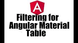 Angular 8 #12; Add Filtering for Angular Material Table