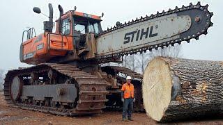 Extreme Dangerous Fastest Big Chainsaw Cutting Tree Machines | Monster Stump Removal Excavator #37