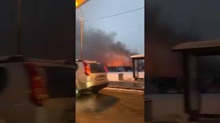 Пожар в Мега Химки сегодня утром