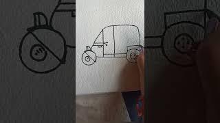 How to Draw Auto-rickshaw Drawing Easy/ Auto-rickshaw Drawing step by step Easy #numberdrawing