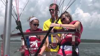 Brooke and Melissa Parasailing