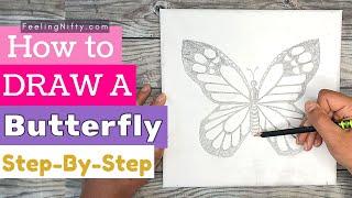 How To Draw a Butterfly Easy for Kids, Teens & Adults Beginner Step-by Step Drawing Tutorial