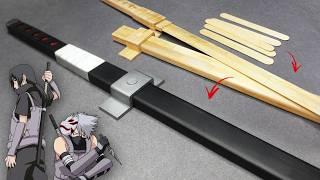 EASY | SIMPLE DIY - Kakashi & Itachi (ANBU ERA) Sword from Popsicle Sticks WITHOUT POWERTOOLS