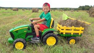 Max Rides on Tractor | Kids Pretend Play in the profession