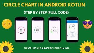 Circle, 360, 270, 180 chart in android kotlin example