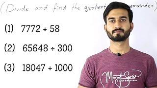 Divide and find the quotient and remainder|Division|Hindi/Urdu|MathUse