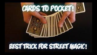 Cards To SPECTATOR'S Pocket: Street Magic Card Trick! Performance And Tutorial