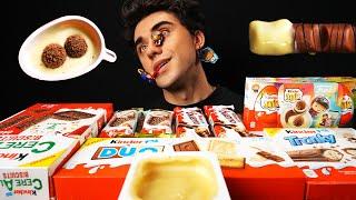 ASMR KINDER CHOCOLATE PARTY Kinder Joy, Kinder Bueno, Maxi King, Tronky, Duo 먹방 Eating Sounds