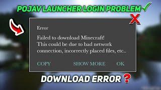 pojav launcher login problem end download error fixed 