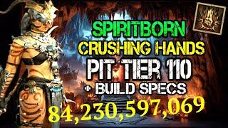 Diablo 4 - Spiritborn Crushing Hands - The Pit Tier 110 + Build Specs Guide - Best BILLIONS DPS