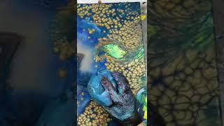 Acrylic Pouring a Peacock #fluidart #acrylicpouring #pourpainting #paintingtutorial