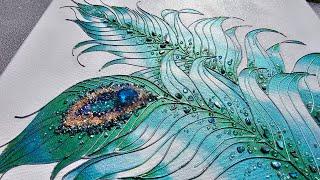 96. MUST SEE Mixed Media Art! 3D Peacock Feather Tutorial 🪶