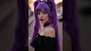 Serene Vision in Violet  #model #aiart #angel #beauty #fashion #beautyinmotion #purplehaircolor