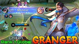 MANIAC Granger Make All Enemies Bronze - Top 1 Global Granger by Chiken - Mobile Legends