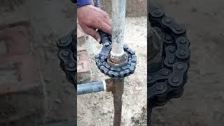 Best homemade pipe wrench from old bike chain and sprocket ##tools #diy #shorts