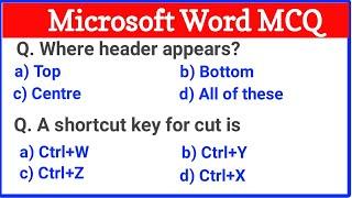 Top 50+ MS Word MCQ Questions with Answers | MS Word | Microsoft Word