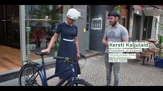 Estonian President Kersti Kaljulaid visits Ampler Bikes in Berlin