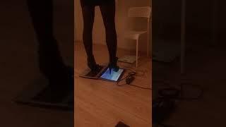 Girl trampling and crush laptop with high heels boots