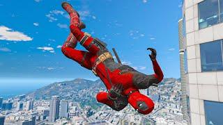 GTA5 Deadpool Mod Gameplay - GTA5 Deadpool Motorcycle Stunt (Euphoria Physics Showcase)