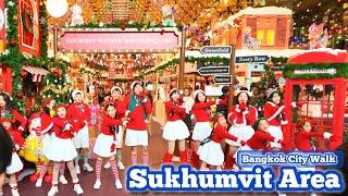 4K  Bangkok City Walking Tour, Christmas Walk​ Sukhumvit #allaboutbangkok #thailand​ #bangkok​​