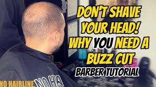 Best Hair Style for Male Hair Loss | Buzz Cut Tutorial | No Enhancements |