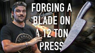 Forging an Integral Knife on a 12 - Ton Coal Iron Works Press | SETH LOPEZ BLADEWORKS