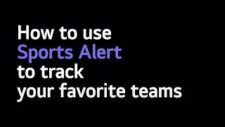 How to: Use Sports Alert