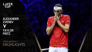 Alexander Zverev v Taylor Fritz Highlights | Laver Cup 2024 Match 7